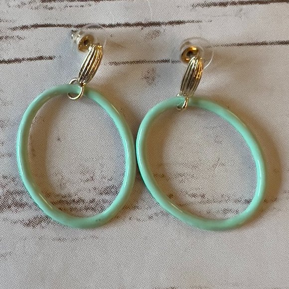 Turquoise Hoops - Picture 1 of 2